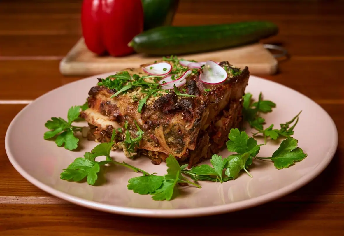 Ukázka vegetariánského hlavního jídla připravovaného pro pobyt ve tmě